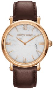 Abbott & Mosley Gold Carrrara Brown 40mm AM243